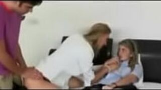 Cute Teen Tricked into a Threesome with Milf - porn video