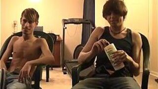 Twink movie of Jared is nervous about his first time jerking off on - porn video