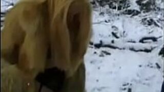 Woman Peeing In The Snow - porn video