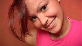 Auburn haired teen fuck dildo on toilet - porn video