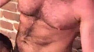 Burly Hairy Dad Gets A Deep Throat Suck - porn video
