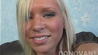 Cute petite Kaycee masturbating with a huge vibrator - porn video