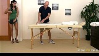 Horny stressed out brunette Nikki Daniels fucked by her masseur - porn video