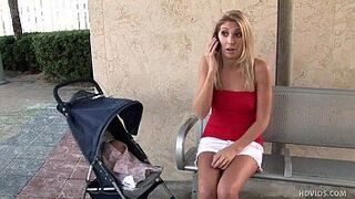 petite blond cheerleader gets jizzed inside - porn video